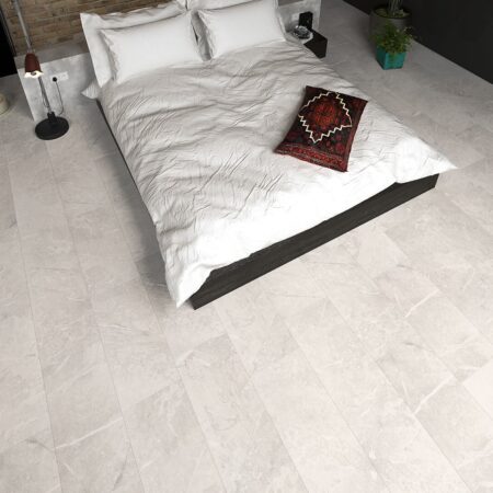 Bedroom with flooring installed