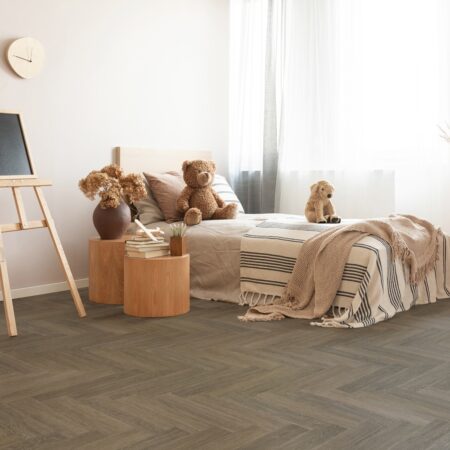 Nordikka Living Dark Walnut Herringbone - Bedroom