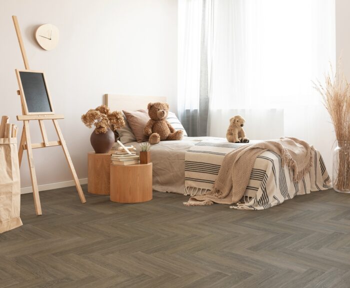 Nordikka Living Dark Walnut Herringbone - Bedroom