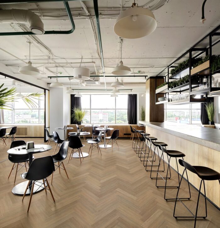 Nordikka Living Warm Oak Herringbone - Dining Room